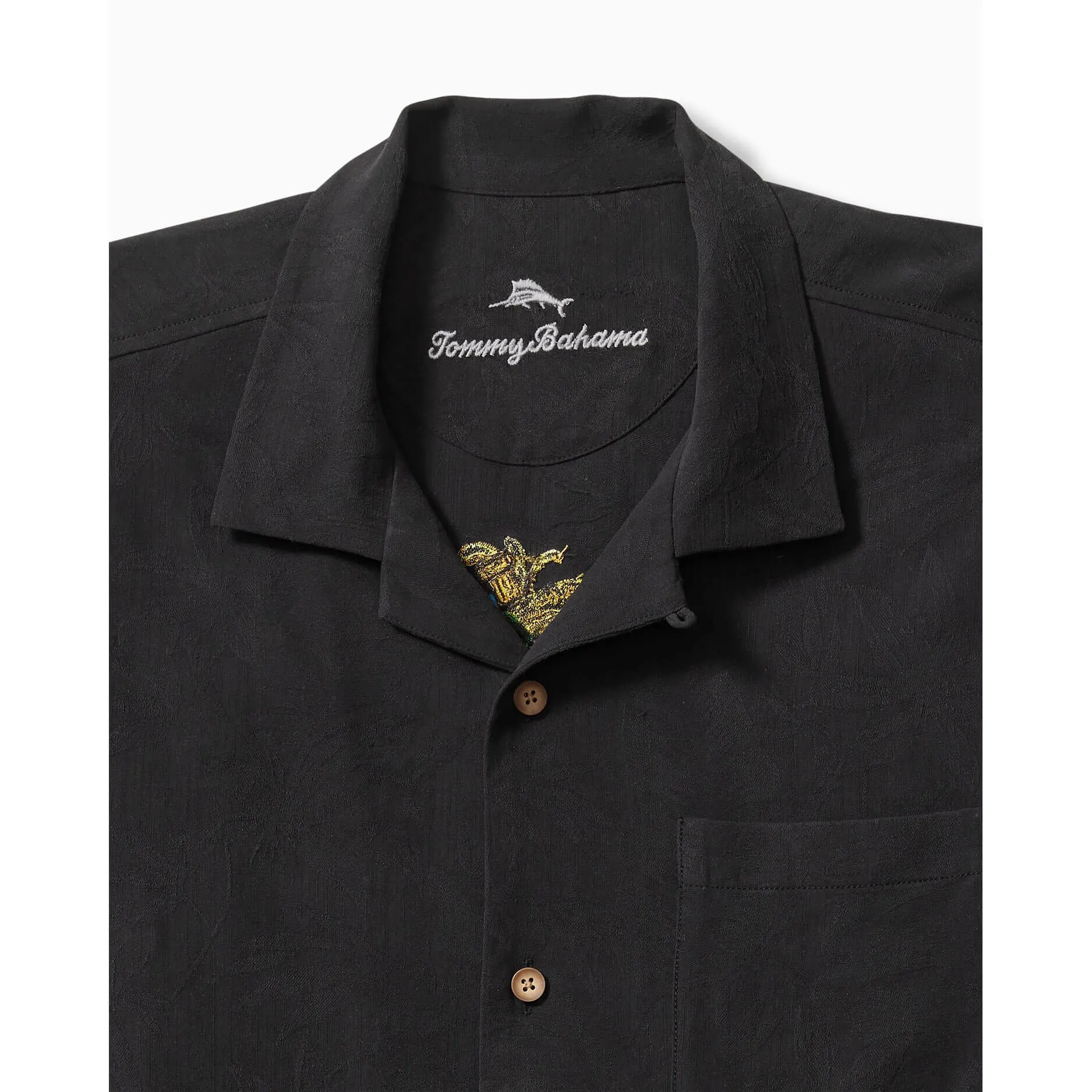 Tommy Bahama Lets Get It Poppin Camp Shirt - Black Tommy Bahama Clothing