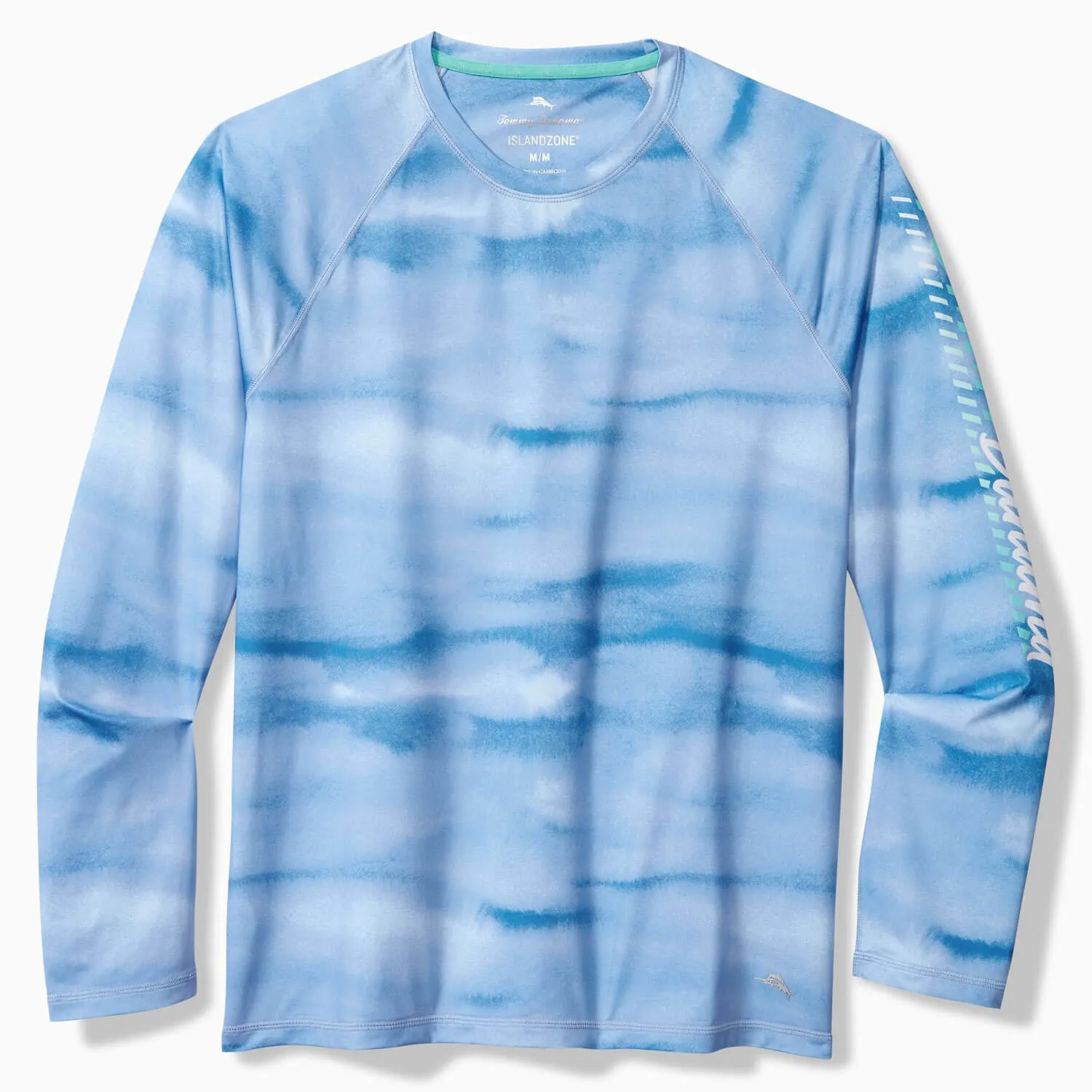 Tommy Bahama Malibu Fronds Crew Long Sleeve T-Shirt - Blue Canal Tommy Bahama Clothing