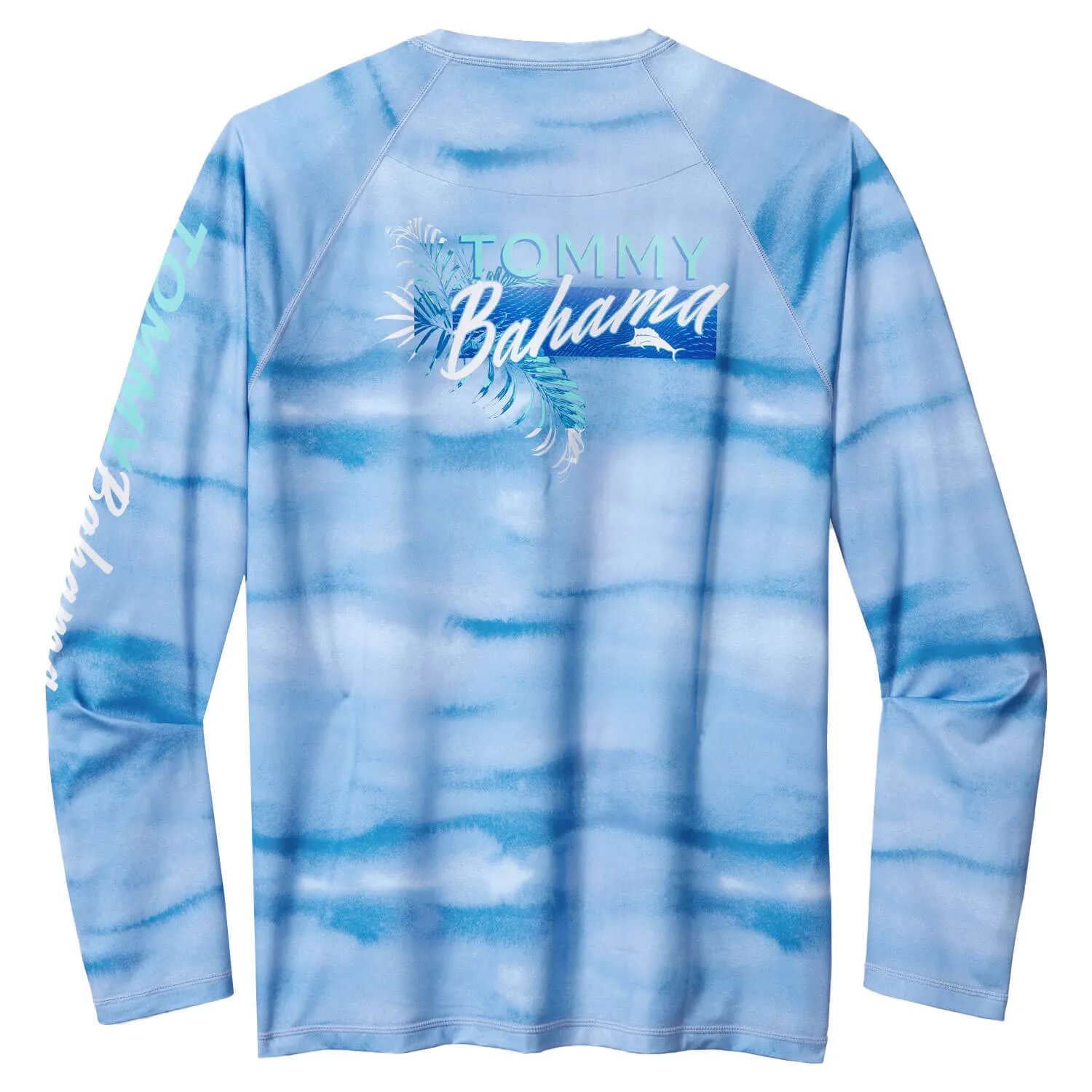 Tommy Bahama Malibu Fronds Crew Long Sleeve T-Shirt - Blue Canal Tommy Bahama Clothing