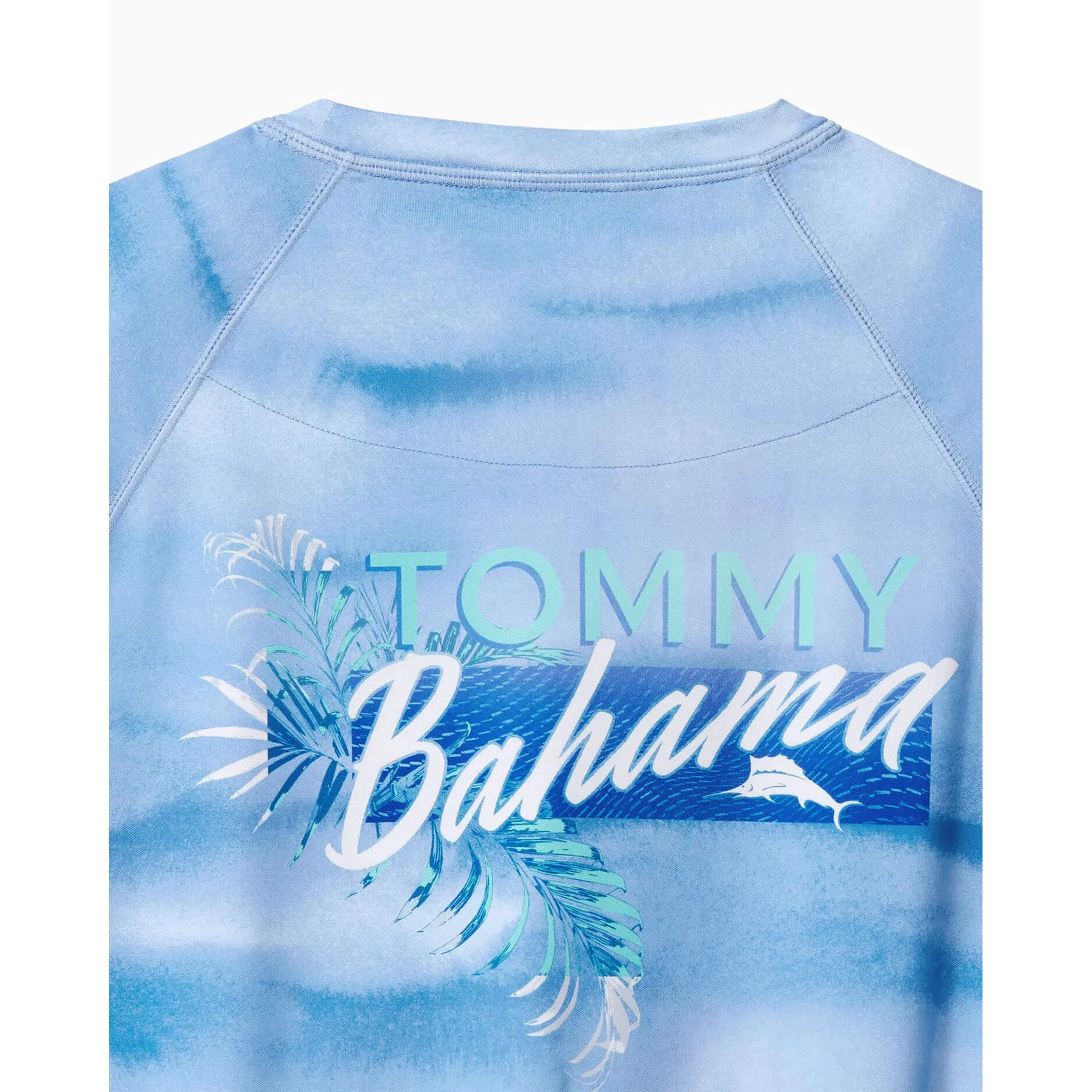 Tommy Bahama Malibu Fronds Crew Long Sleeve T-Shirt - Blue Canal Tommy Bahama Clothing
