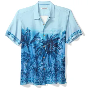 Tommy Bahama Men's Artist Series Hibiscus Hues Silk Camp Shirt - Vacation Blue Mens Tommy Bahama