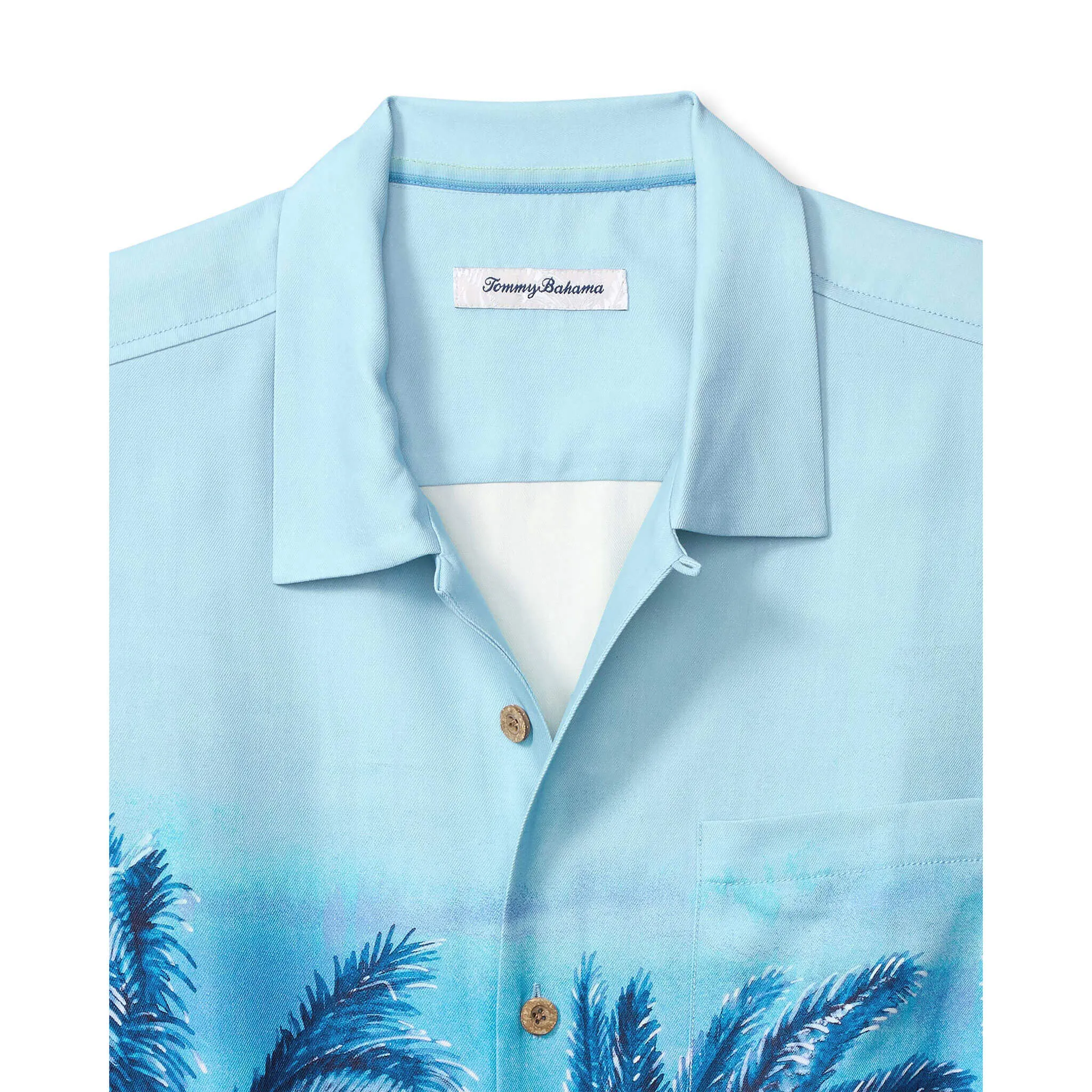 Tommy Bahama Men's Artist Series Hibiscus Hues Silk Camp Shirt - Vacation Blue Mens Tommy Bahama
