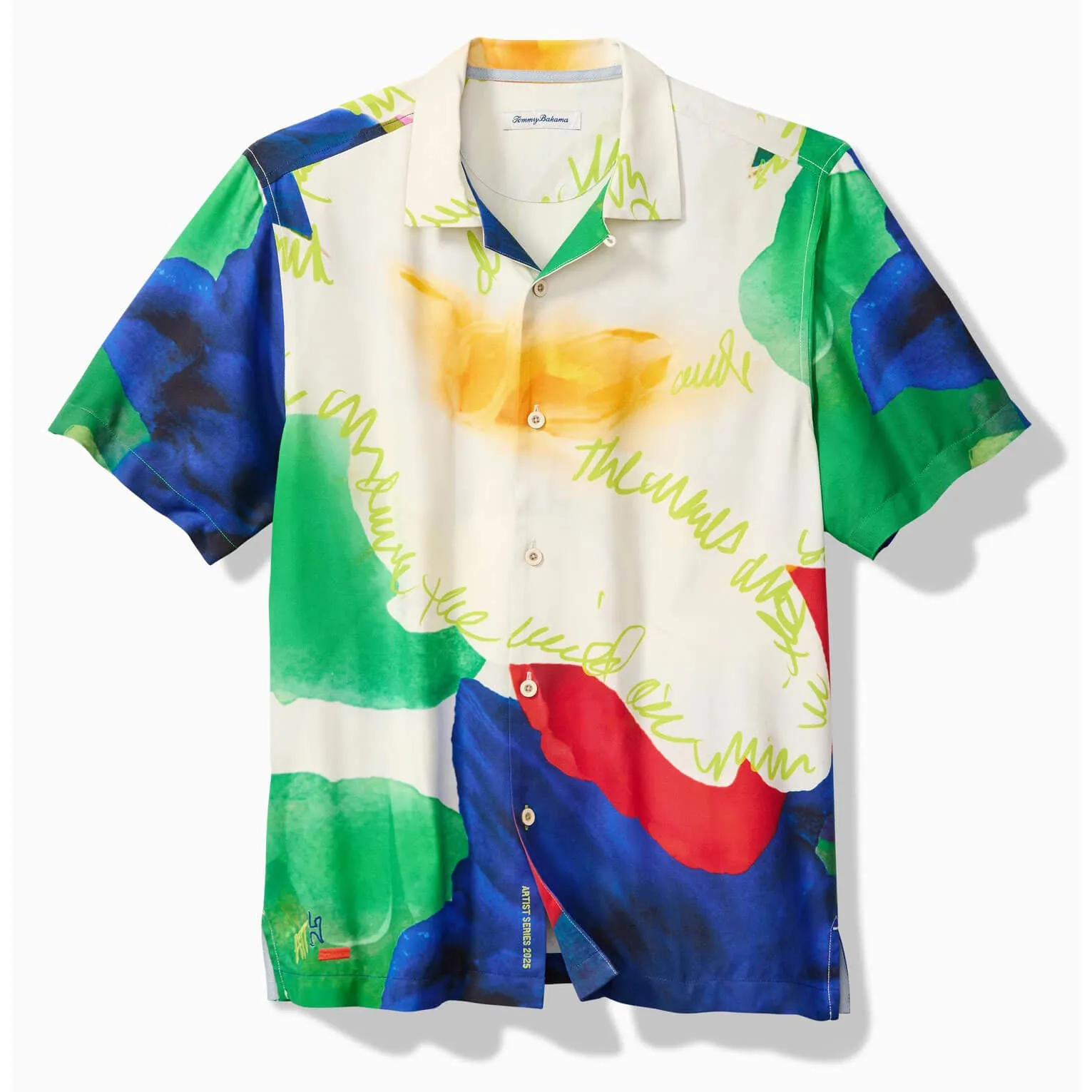 Tommy Bahama Men's Artist Series Penney Blooms Silk Camp Shirt - Coconut Cream Tommy Bahama Clothing