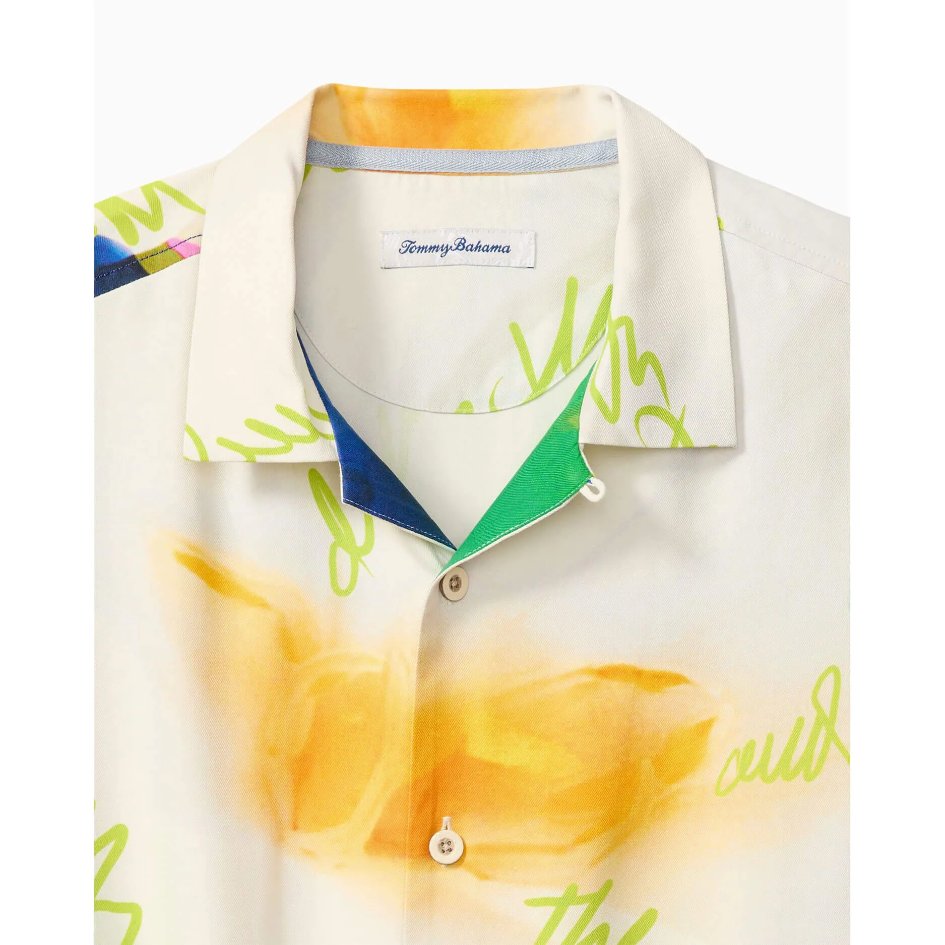 Tommy Bahama Men's Artist Series Penney Blooms Silk Camp Shirt - Coconut Cream Tommy Bahama Clothing
