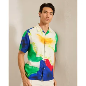 Tommy Bahama Men's Artist Series Penney Blooms Silk Camp Shirt - Coconut Cream Tommy Bahama Clothing