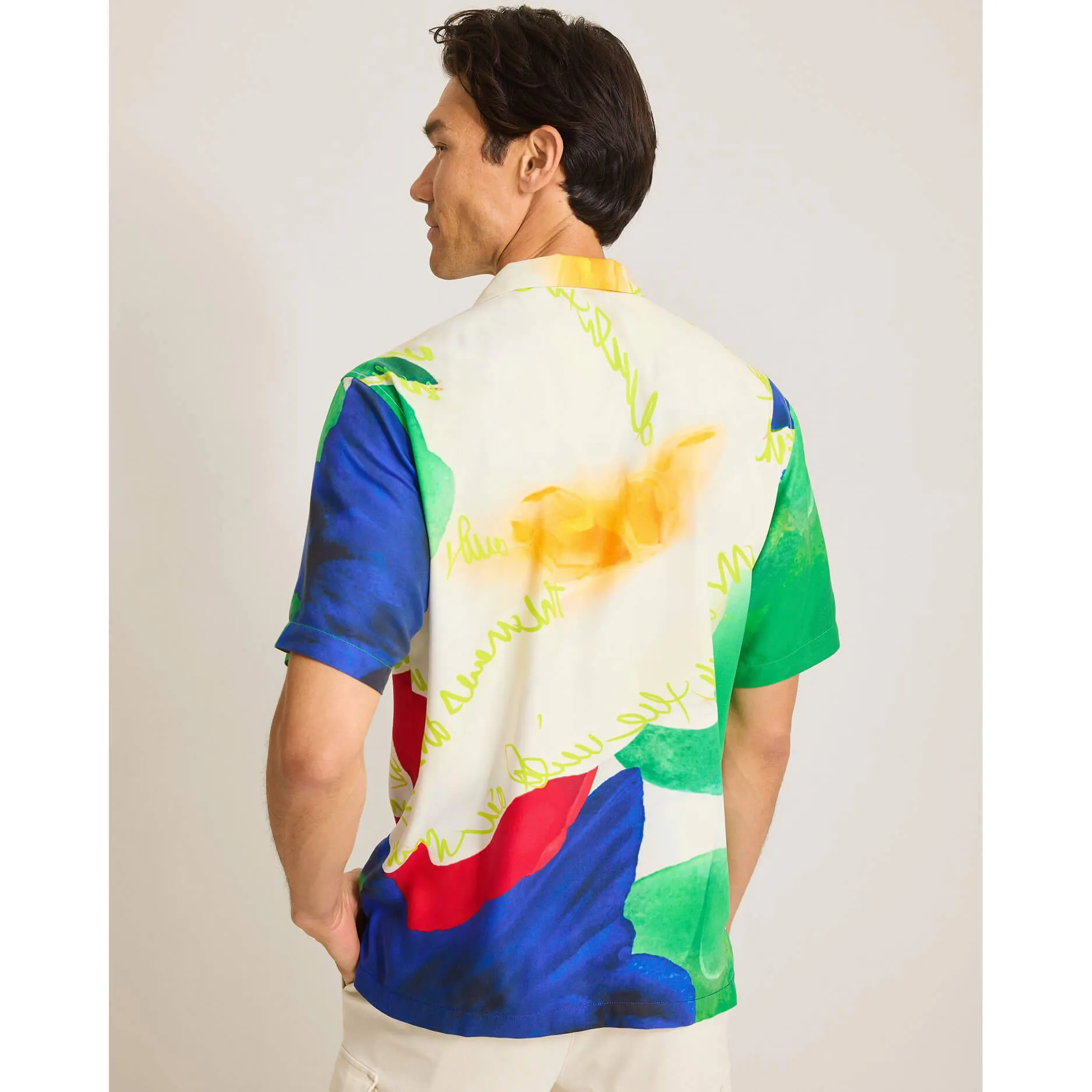 Tommy Bahama Men's Artist Series Penney Blooms Silk Camp Shirt - Coconut Cream Tommy Bahama Clothing
