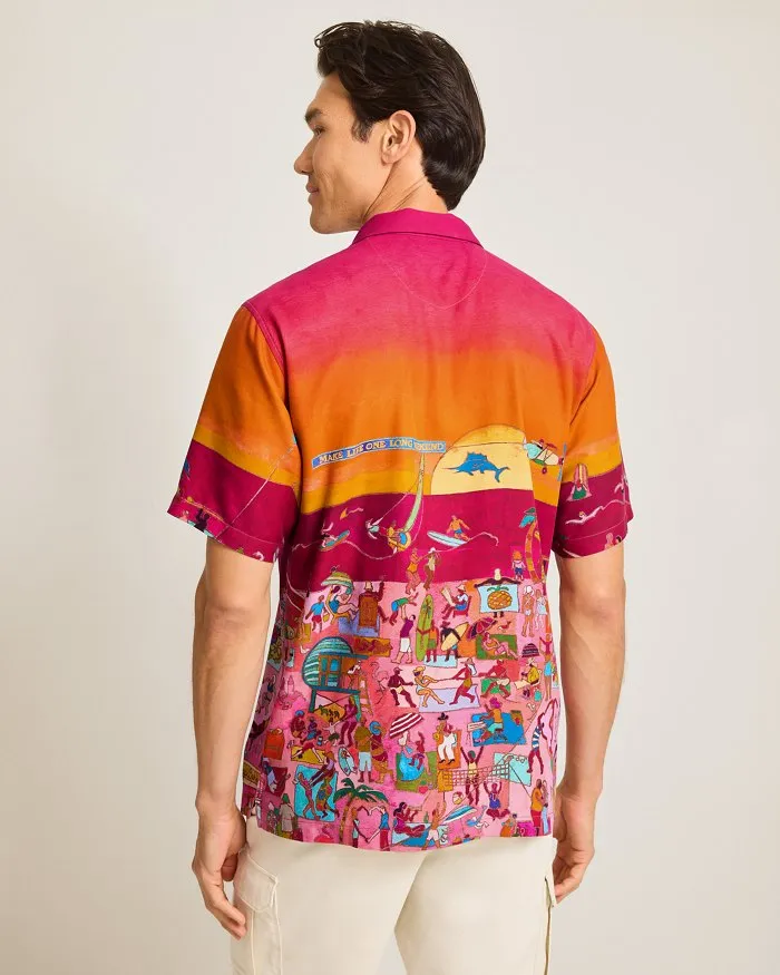 Tommy Bahama Men's Artist Series Scenic To Believe It Silk Camp Shirt - Beach Blossom Mens Tommy Bahama