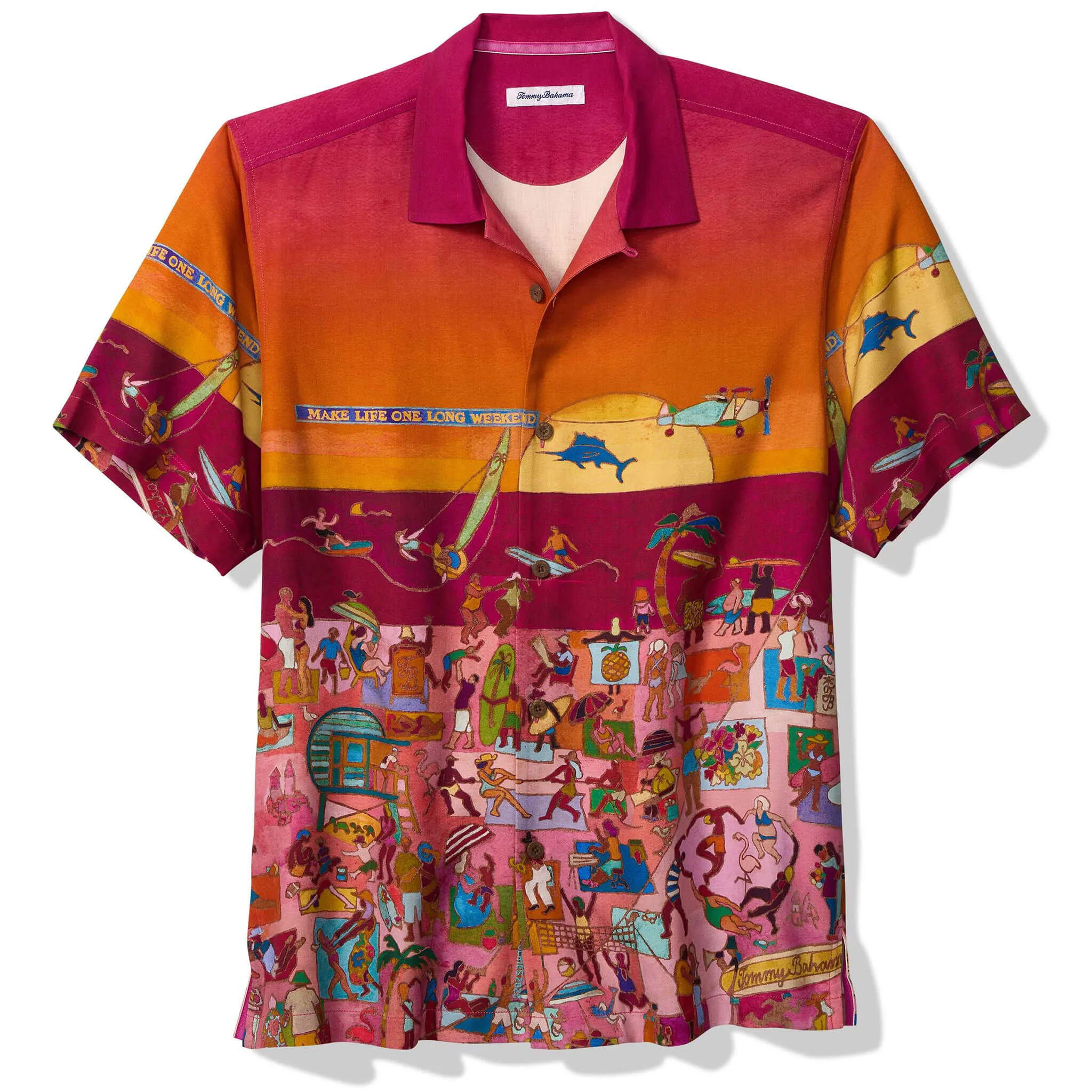 Tommy Bahama Men's Artist Series Scenic To Believe It Silk Camp Shirt - Beach Blossom Mens Tommy Bahama
