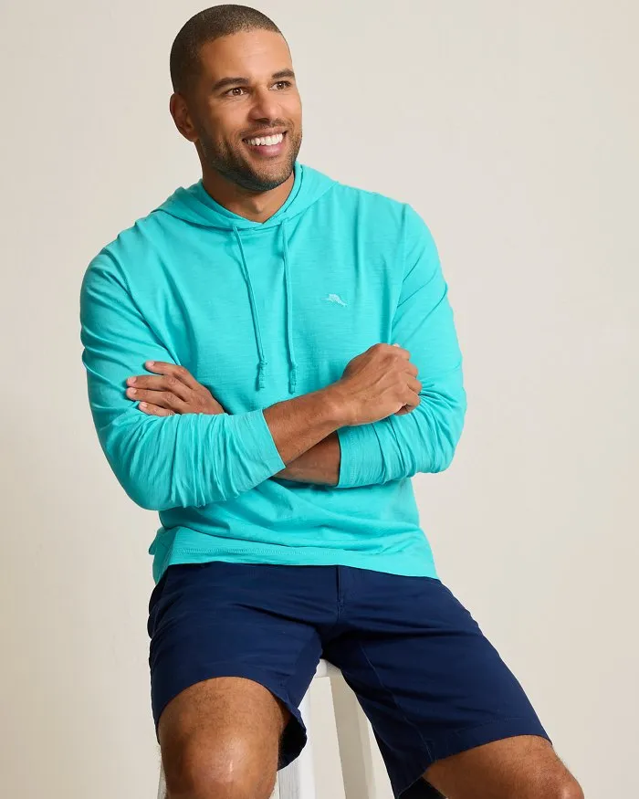 Tommy Bahama Men's Bali Beach Long Sleeve Hoodie T-Shirt - Blue Curacao Tommy Bahama Clothing