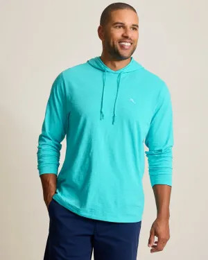 Tommy Bahama Men's Bali Beach Long Sleeve Hoodie T-Shirt - Blue Curacao Tommy Bahama Clothing