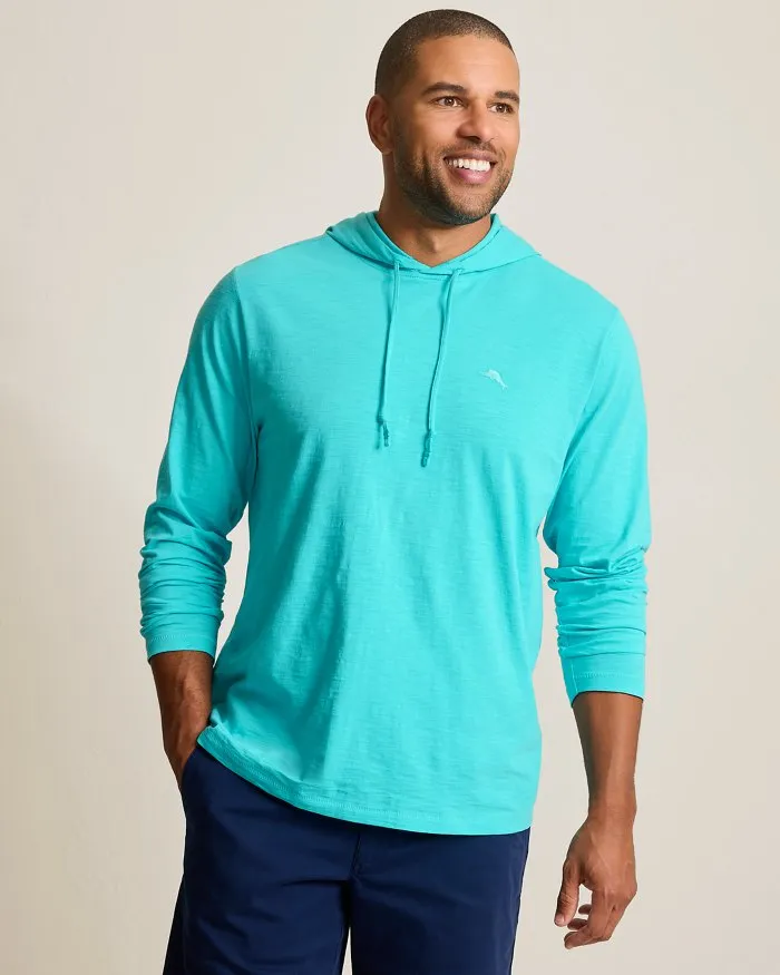 Tommy Bahama Men's Bali Beach Long Sleeve Hoodie T-Shirt - Blue Curacao Tommy Bahama Clothing
