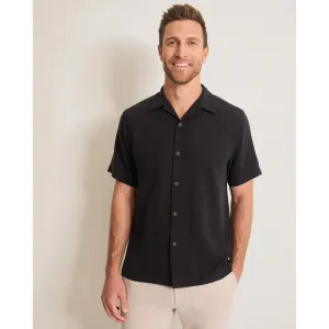 Tommy Bahama Men's Big & Tall Maui Border Silk Camp Shirt - Black Mens Tommy Bahama