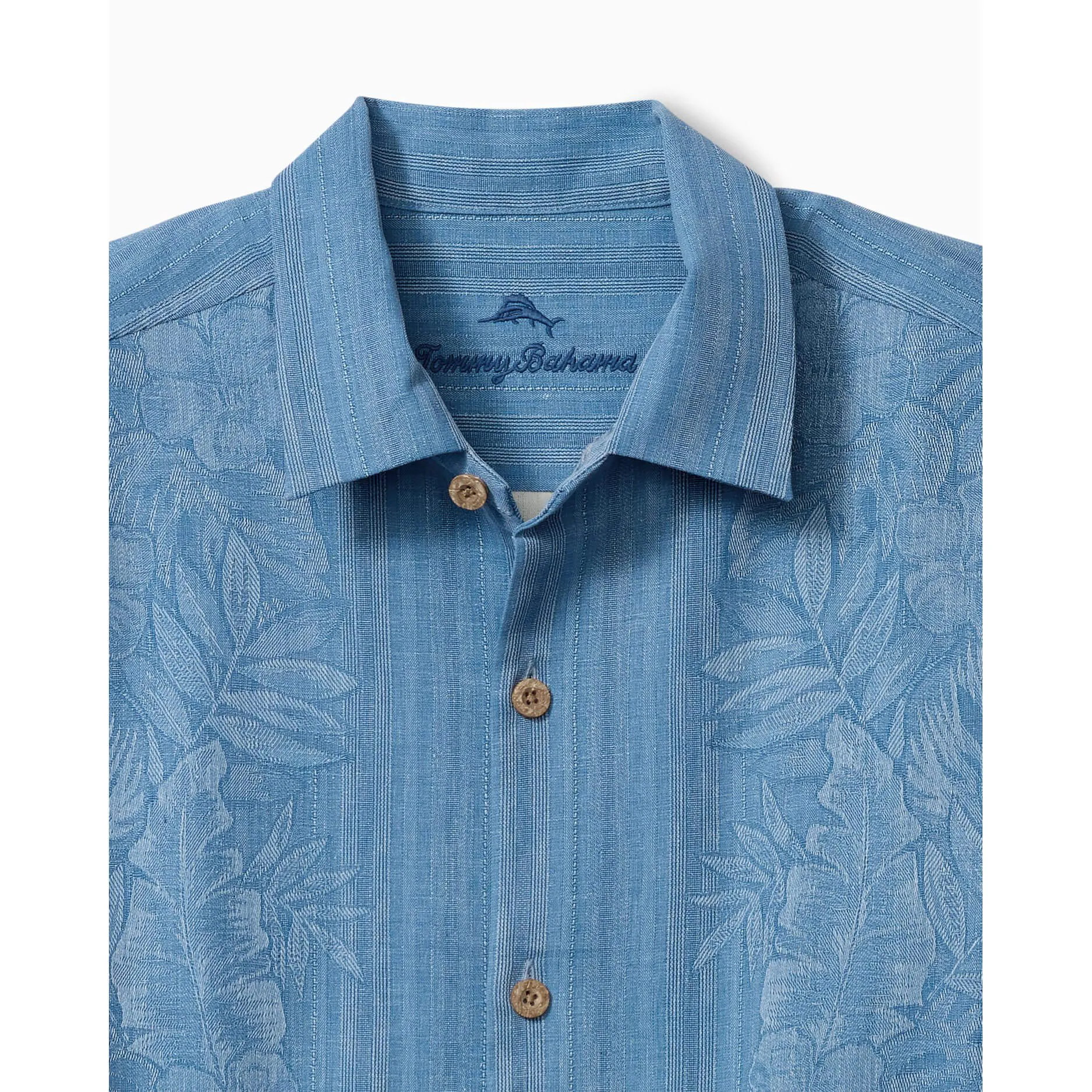 Tommy Bahama Men's Big & Tall Maui Border Silk Camp Shirt - Buccaneer Blue Tommy Bahama Clothing