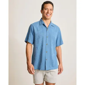 Tommy Bahama Men's Big & Tall Maui Border Silk Camp Shirt - Buccaneer Blue Tommy Bahama Clothing