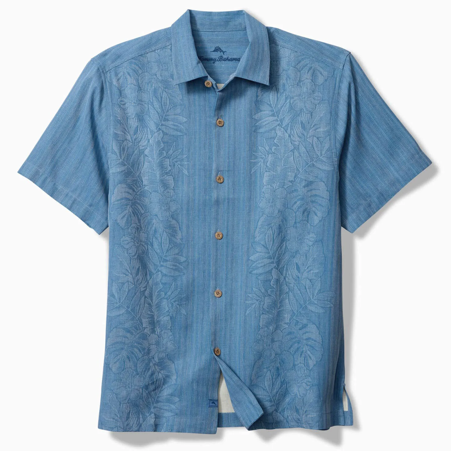 Tommy Bahama Men's Big & Tall Maui Border Silk Camp Shirt - Buccaneer Blue Tommy Bahama Clothing