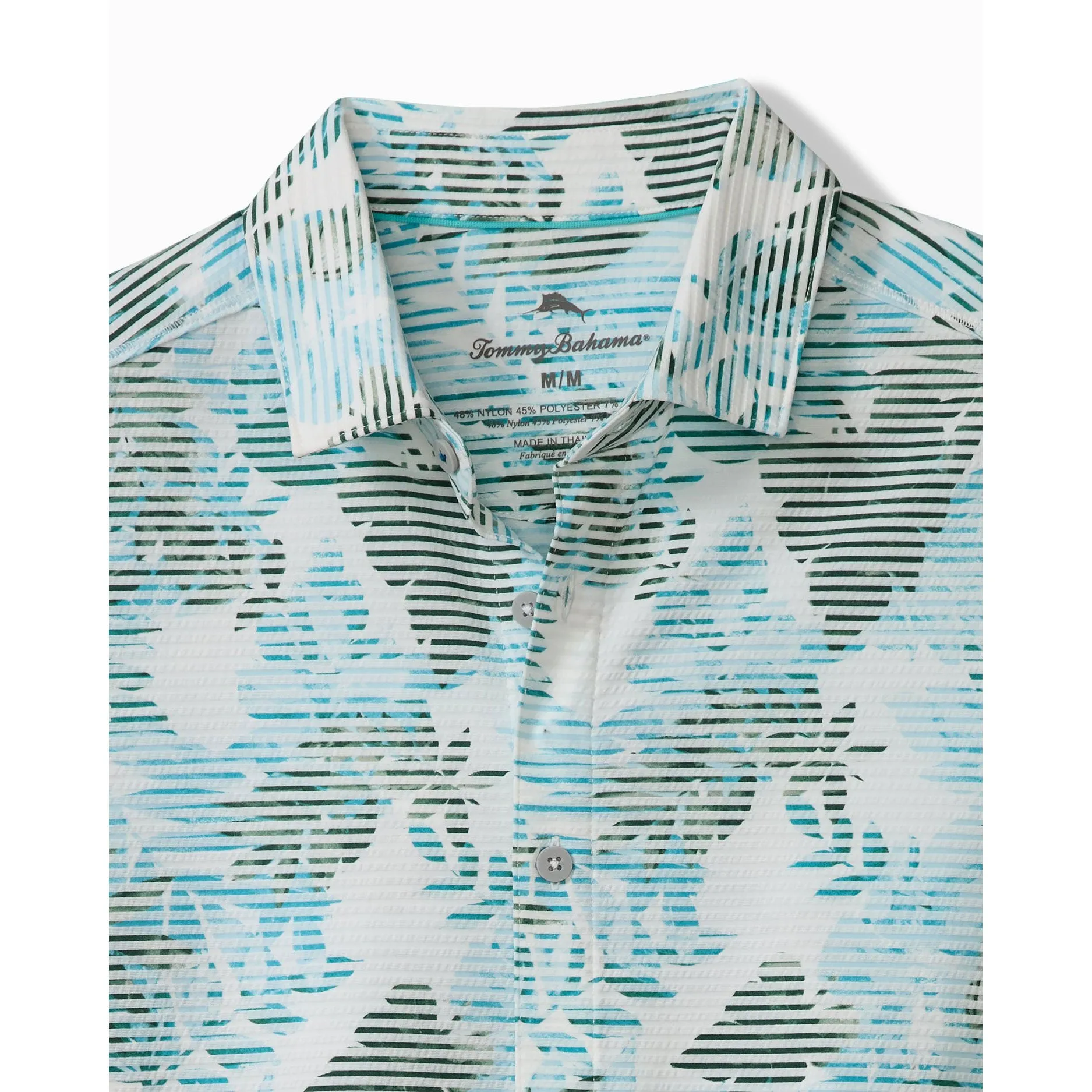 Tommy Bahama Men's Costa Wave Allegro Fronds Camp Shirt - Misty Jade Mens Tommy Bahama