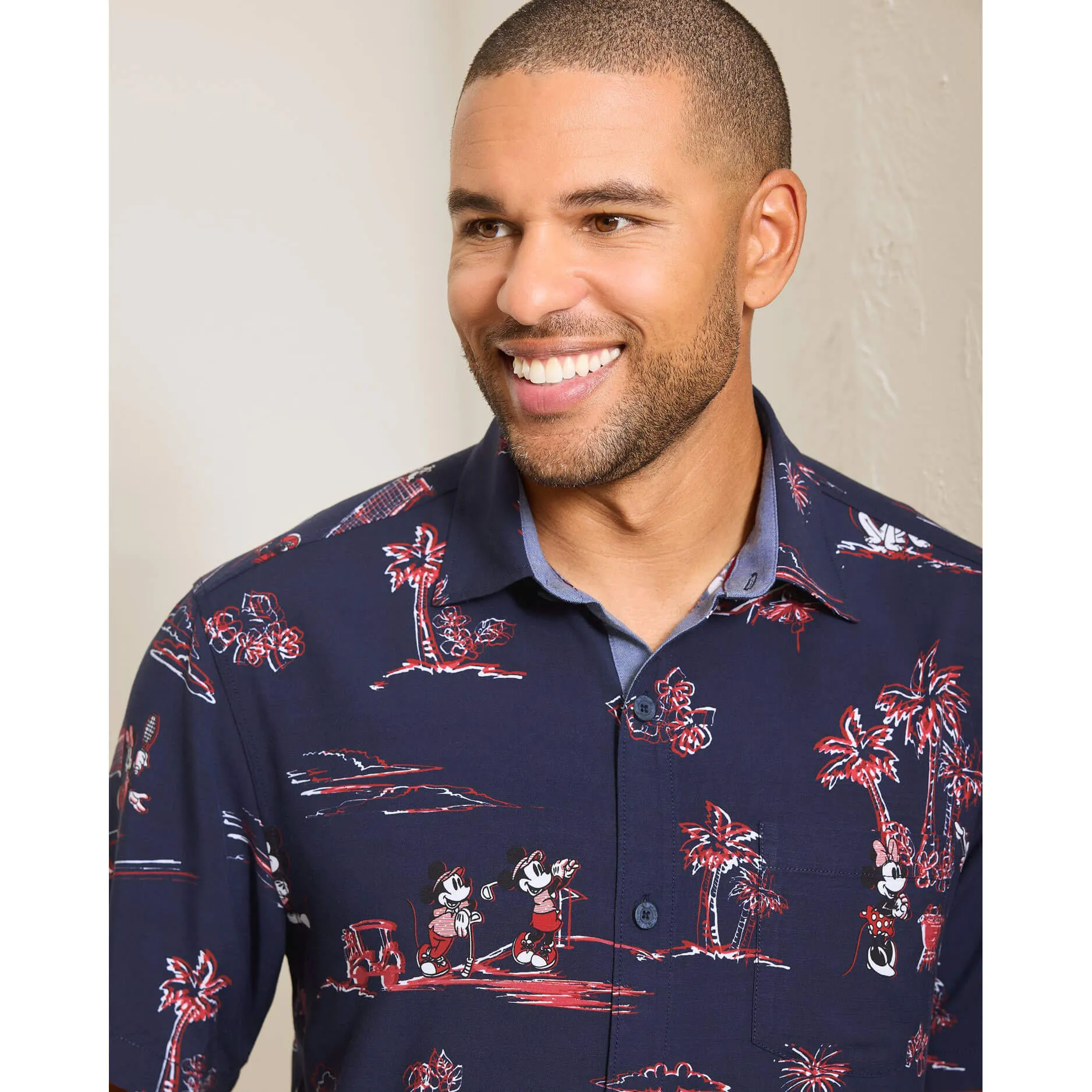 Tommy Bahama Men's Disney Barbeque Blastoff Camp Shirt - Kingdom Blue Mens Tommy Bahama