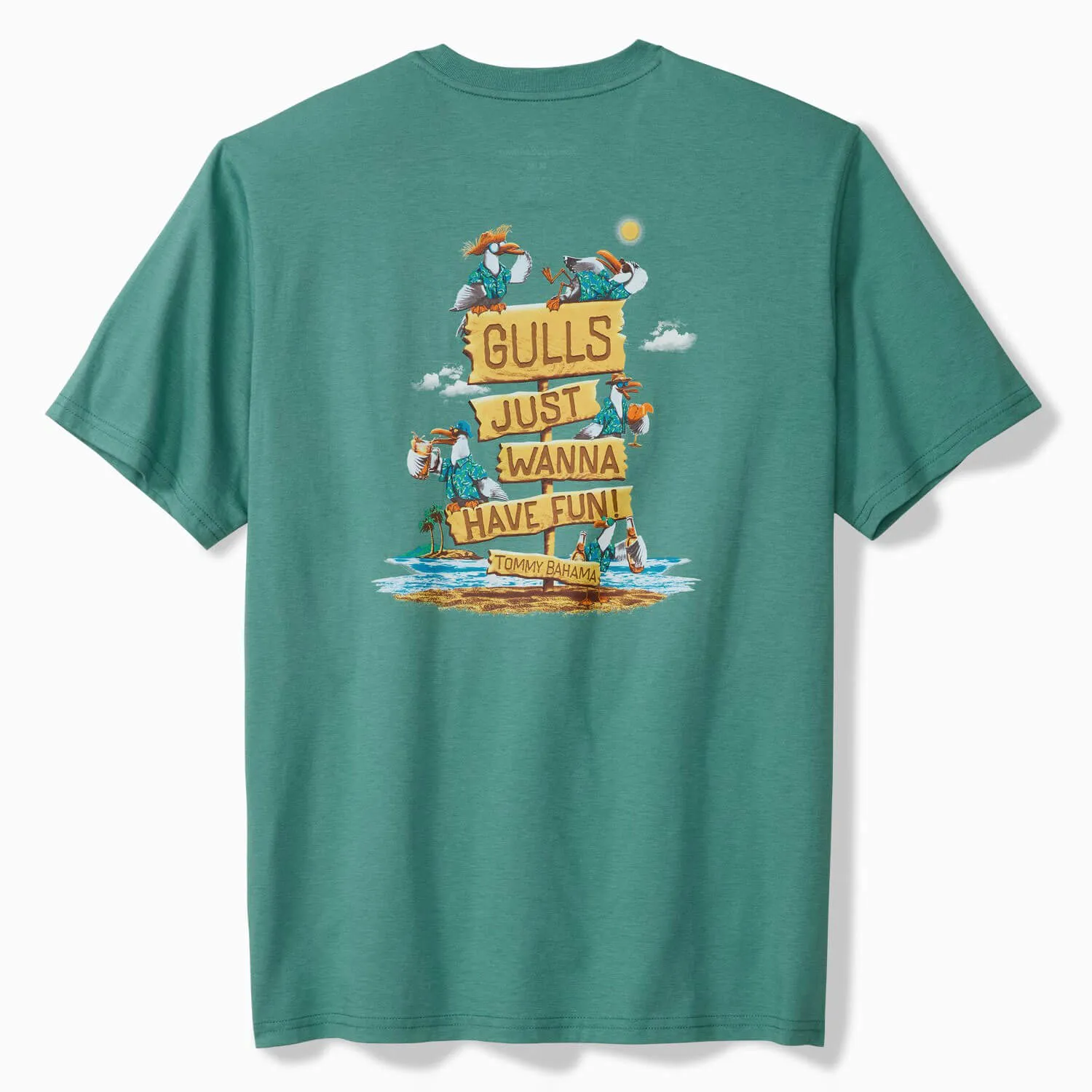 Tommy Bahama Men's Gulls Just Want To Have Fun T-Shirt - Bristol Blue Mens Tommy Bahama