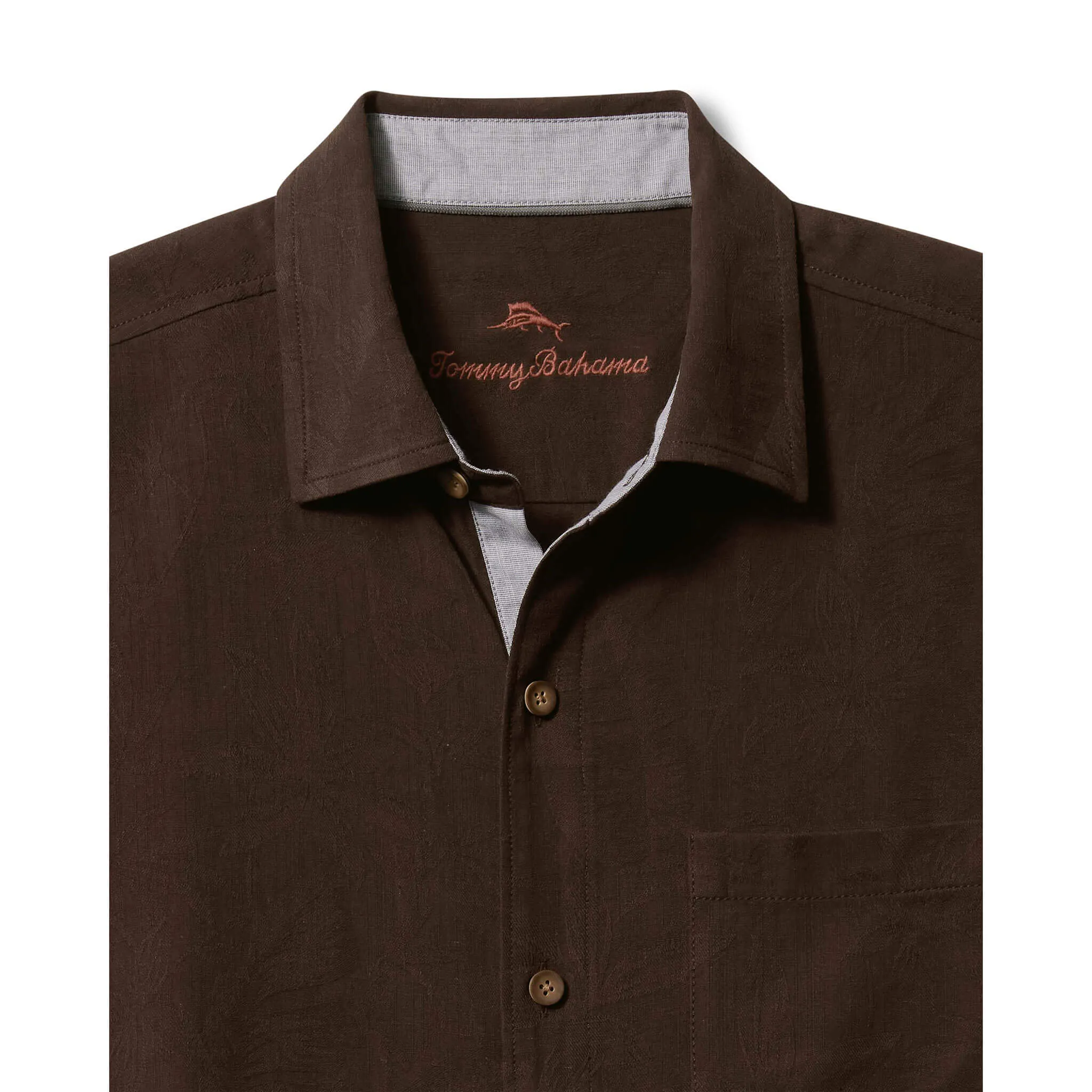 Tommy Bahama Men's I Get Better With Age Embroidered Silk Camp Shirt - Brandy Tommy Bahama Clothing