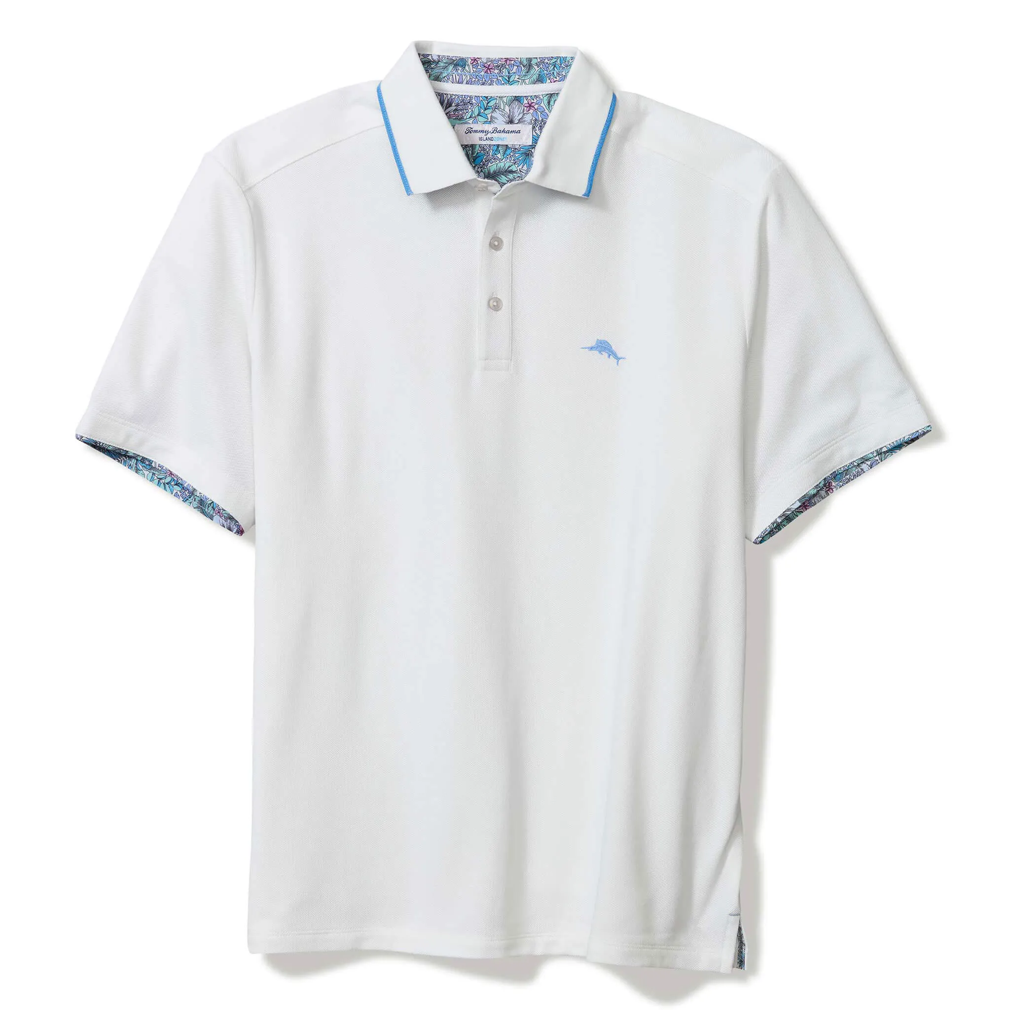 Tommy Bahama Men's IslandZone Azul Gardens Five O'Clock Polo Shirt - Bright White Mens Tommy Bahama