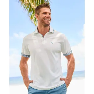 Tommy Bahama Men's IslandZone Azul Gardens Five O'Clock Polo Shirt - Bright White Mens Tommy Bahama