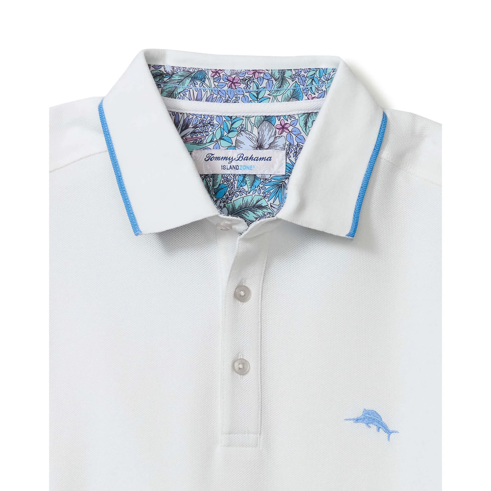 Tommy Bahama Men's IslandZone Azul Gardens Five O'Clock Polo Shirt - Bright White Mens Tommy Bahama