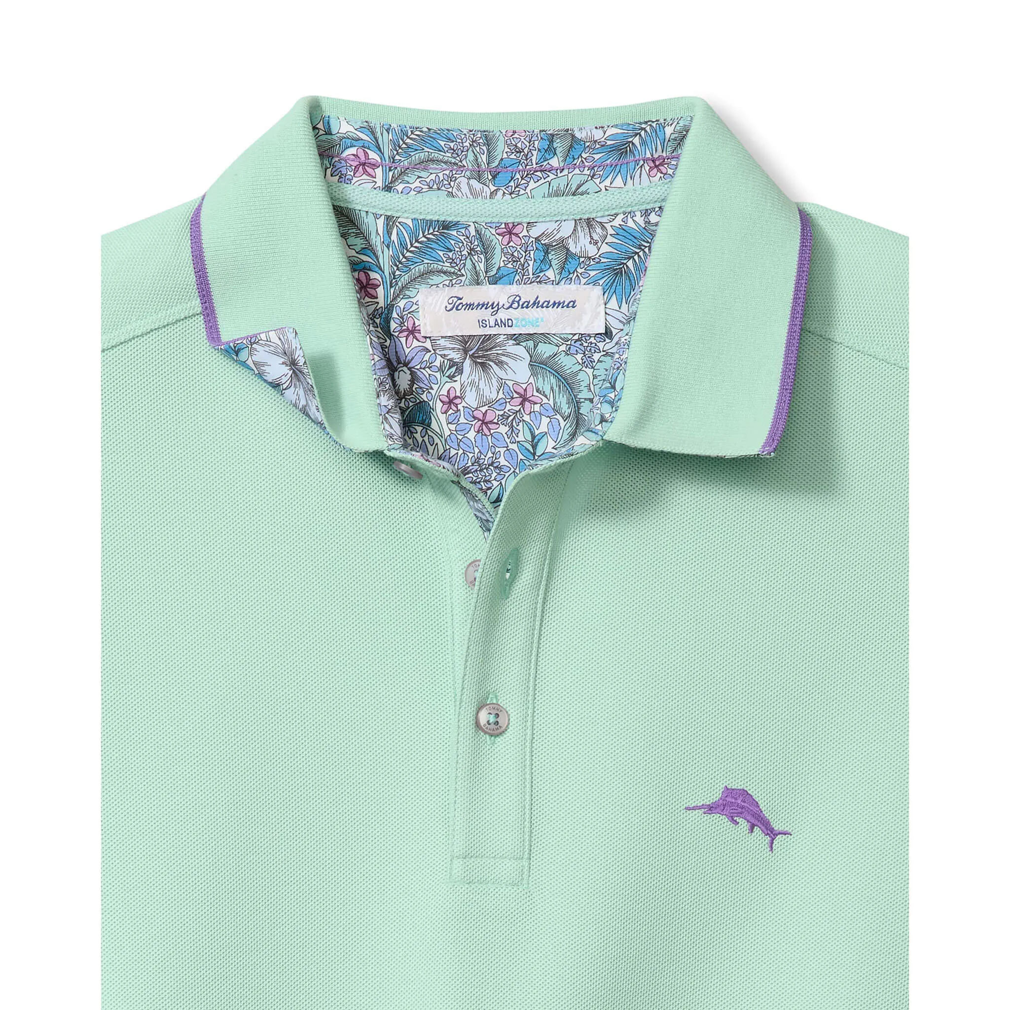 Tommy Bahama Men's IslandZone Azul Gardens Five O'Clock Polo Shirt - Spring Sky Mens Tommy Bahama