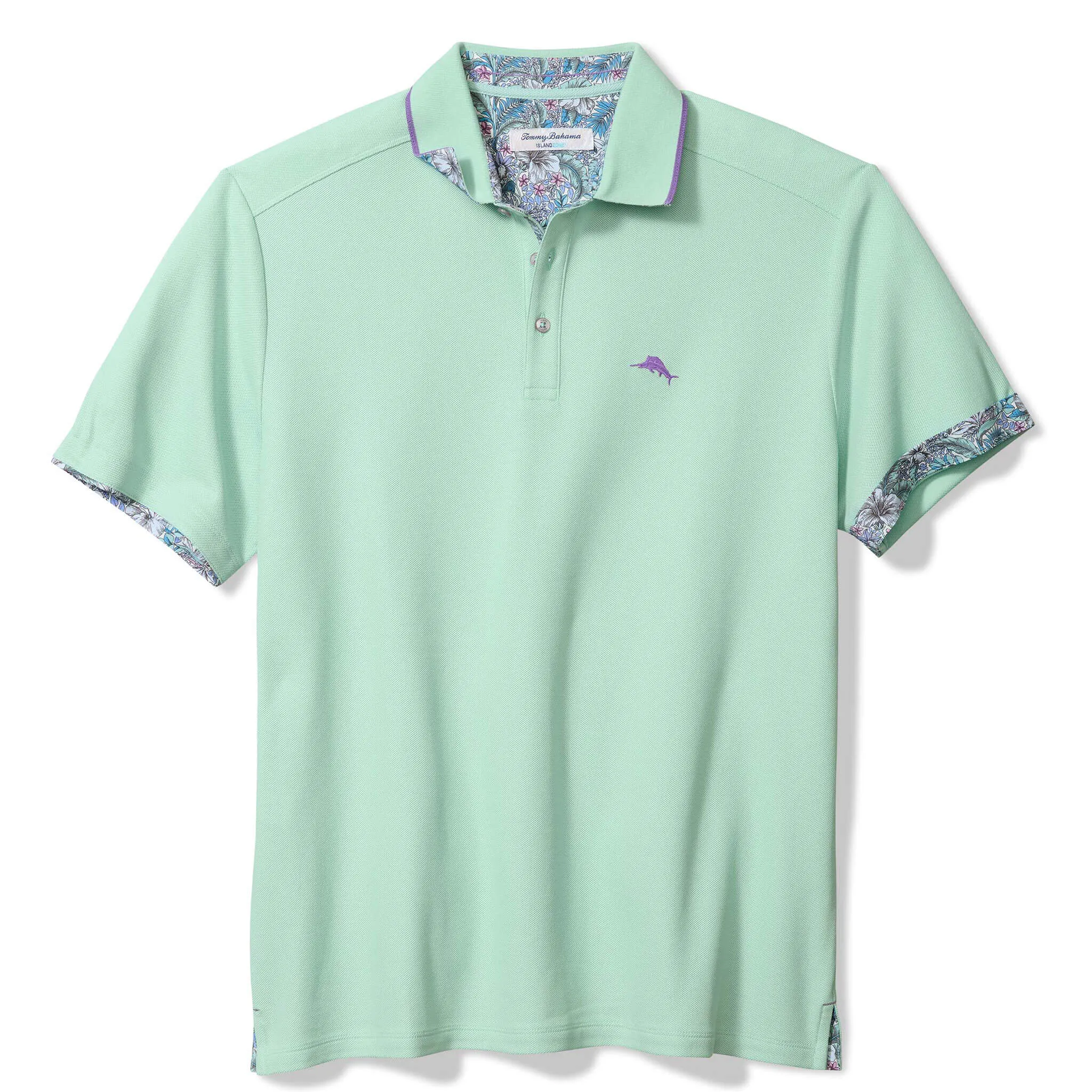 Tommy Bahama Men's IslandZone Azul Gardens Five O'Clock Polo Shirt - Spring Sky Mens Tommy Bahama