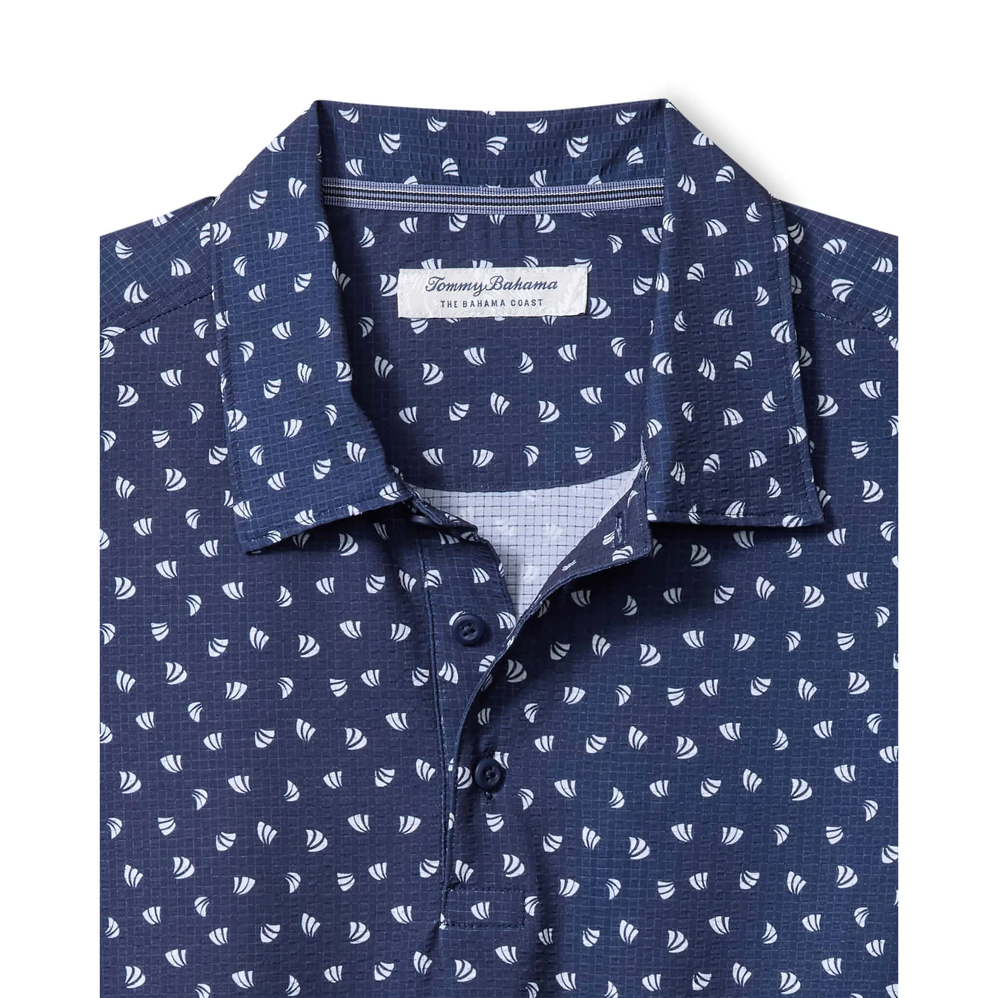 Tommy Bahama Men's IslandZone Bahama Coast Deco Palms Camp Shirt - Bering Blue Mens Tommy Bahama