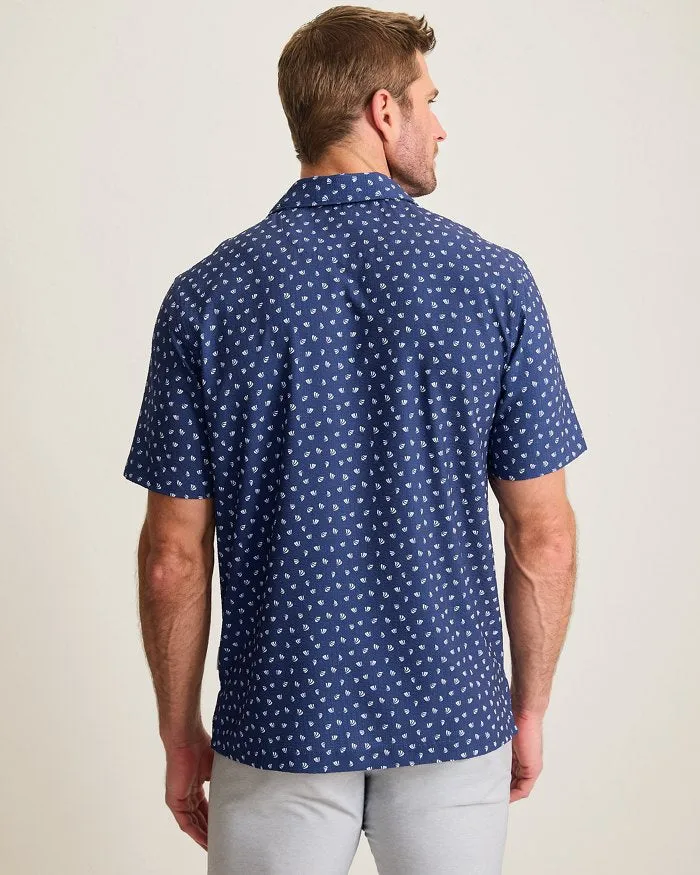 Tommy Bahama Men's IslandZone Bahama Coast Deco Palms Camp Shirt - Bering Blue Mens Tommy Bahama