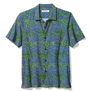 Tommy Bahama Men's IslandZone Bahama Coast Palma Rattan Camp Shirt - Bering Blue Mens Tommy Bahama