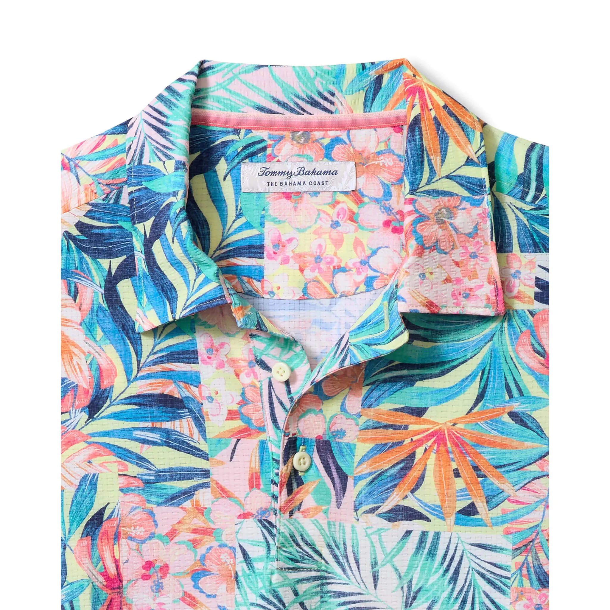Tommy Bahama Men's IslandZone Bahama Coast Positano Palms Camp Shirt - Lychee Tommy Bahama Clothing