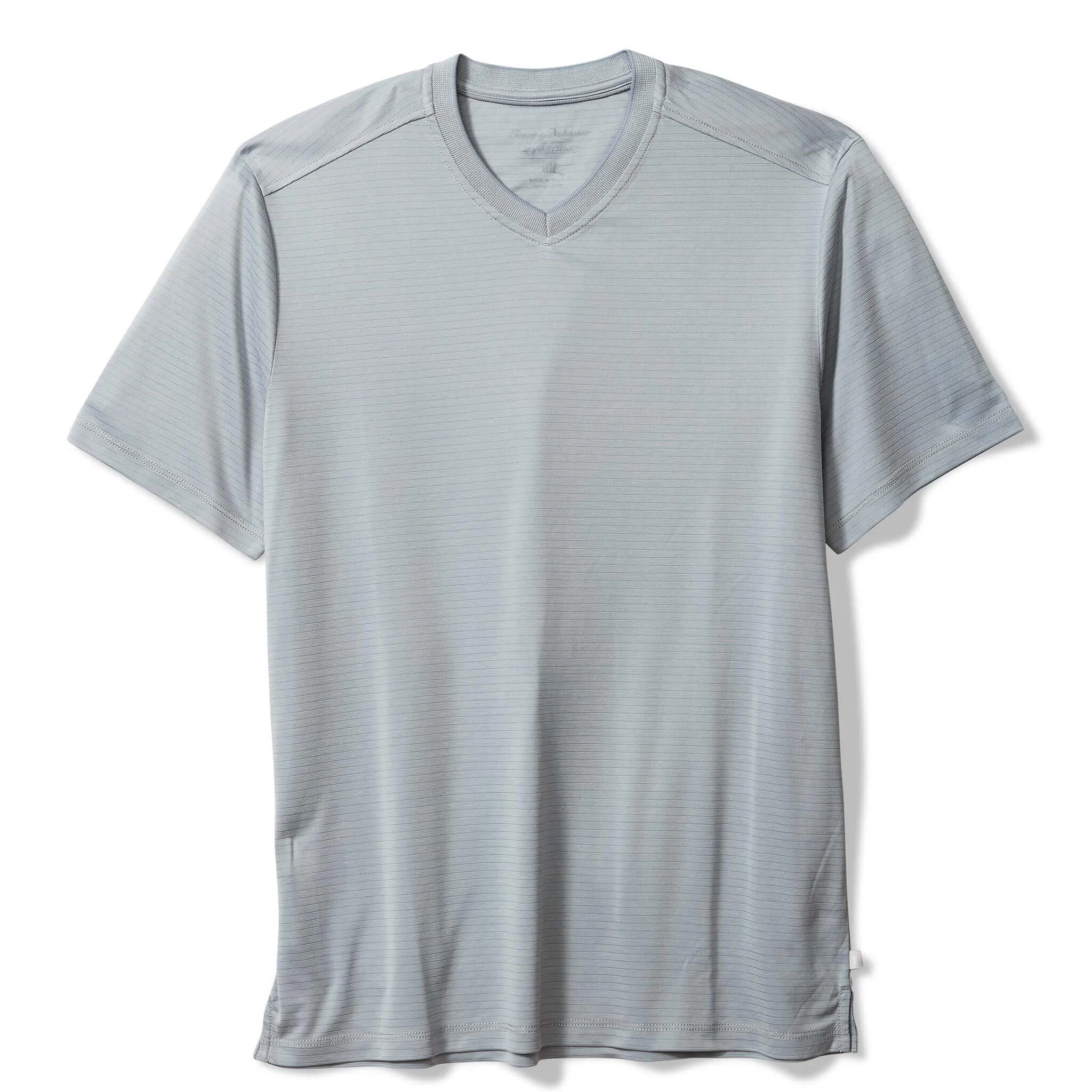 Tommy Bahama Men's IslandZone Bay Stripe V-Neck T-Shirt - Anchor Grey Mens Tommy Bahama