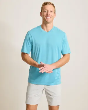 Tommy Bahama Men's IslandZone Bay Stripe V-Neck T-Shirt - Blue Whisper Mens Tommy Bahama