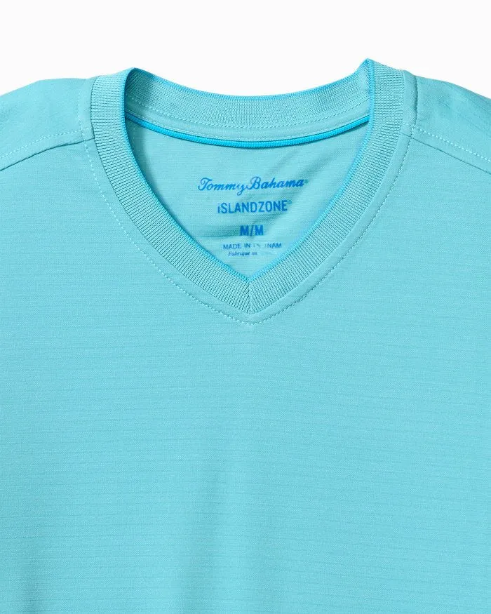 Tommy Bahama Men's IslandZone Bay Stripe V-Neck T-Shirt - Blue Whisper Mens Tommy Bahama