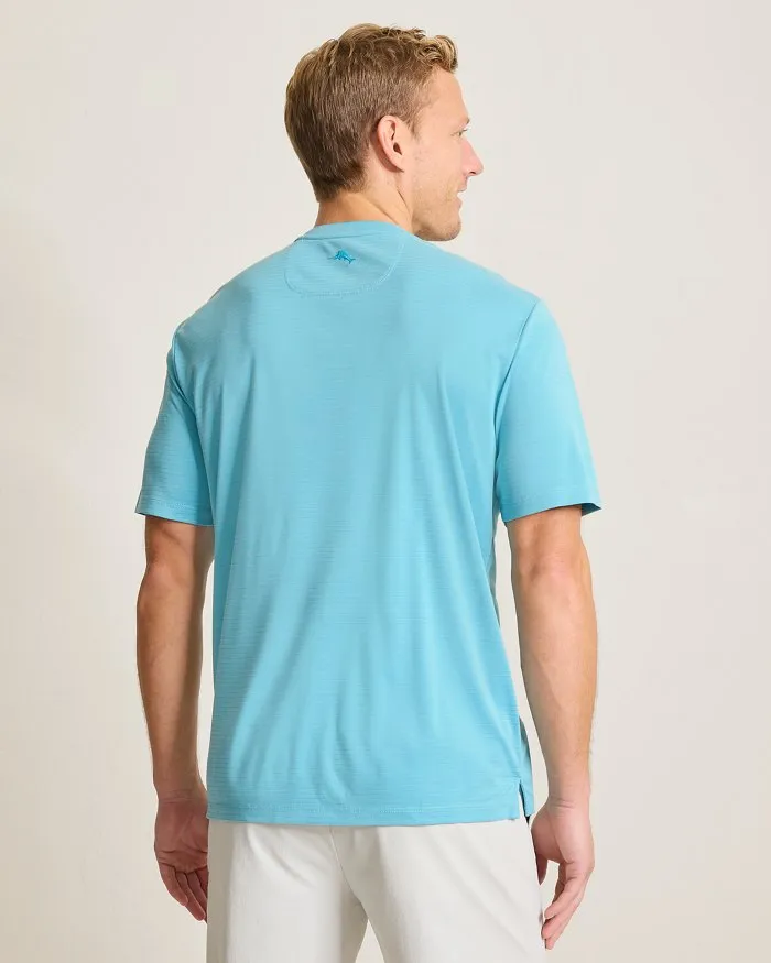 Tommy Bahama Men's IslandZone Bay Stripe V-Neck T-Shirt - Blue Whisper Mens Tommy Bahama