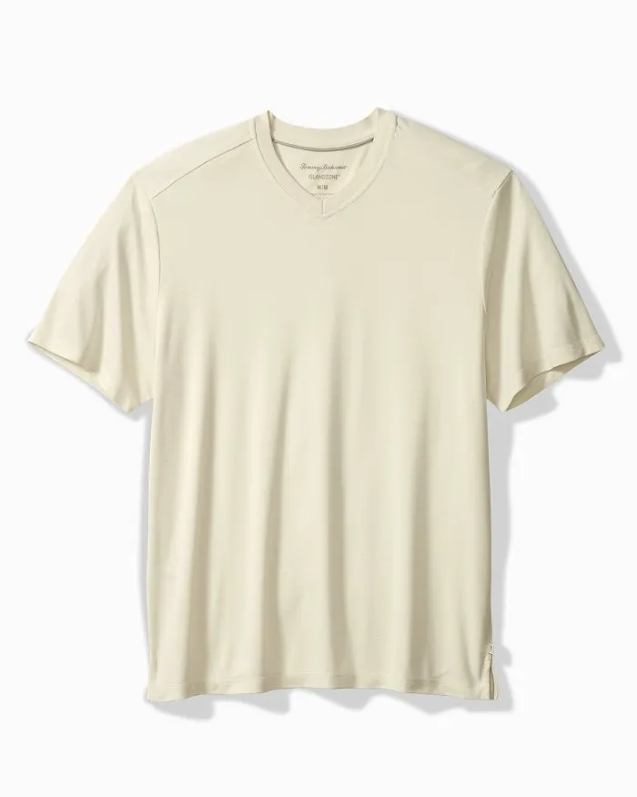 Tommy Bahama Men's IslandZone Bay Stripe V-Neck T-Shirt - Vanilla Ice Mens Tommy Bahama