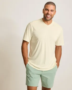 Tommy Bahama Men's IslandZone Bay Stripe V-Neck T-Shirt - Vanilla Ice Mens Tommy Bahama
