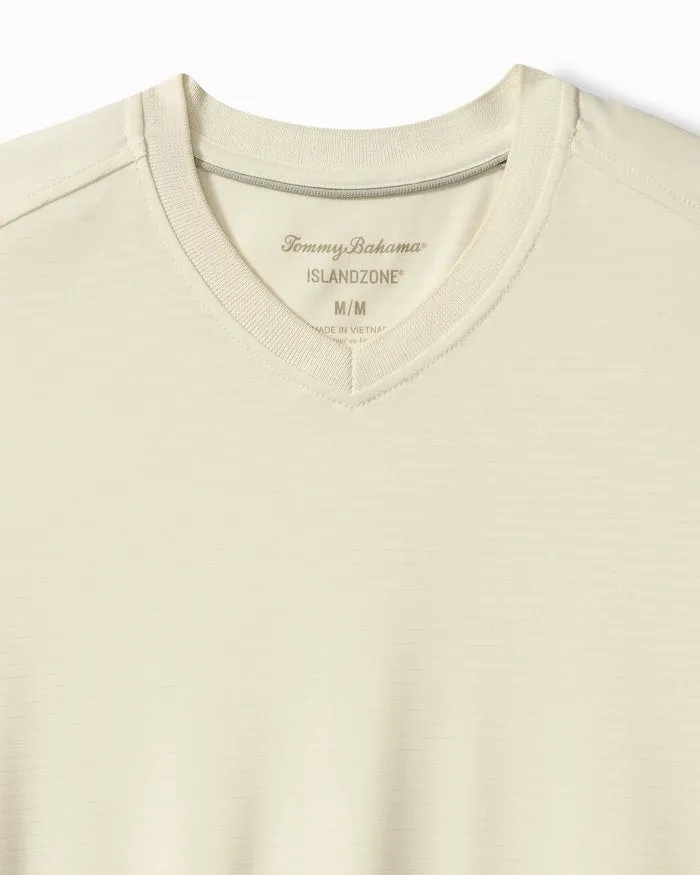 Tommy Bahama Men's IslandZone Bay Stripe V-Neck T-Shirt - Vanilla Ice Mens Tommy Bahama