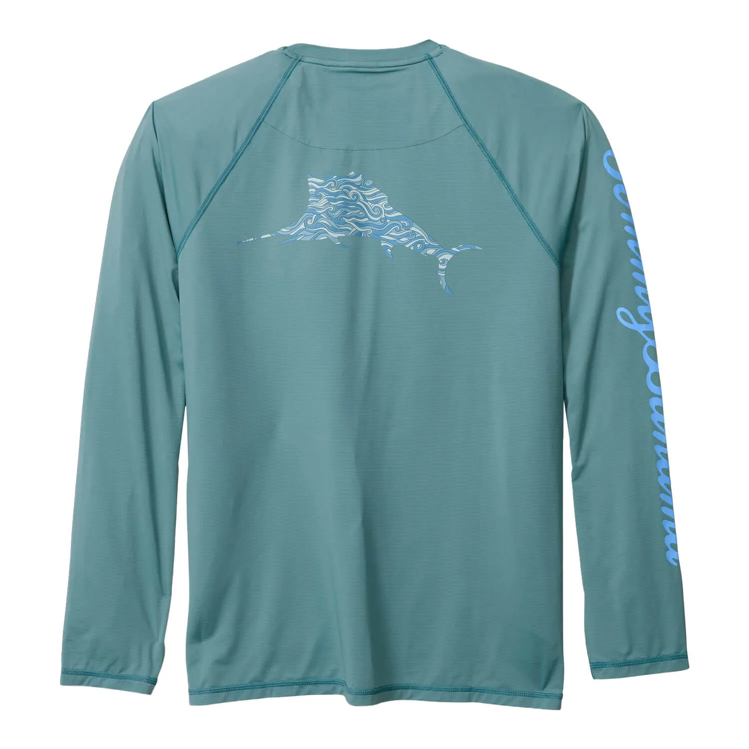 Tommy Bahama Men's IslandZone Chill Time Surf Crew Long Sleeve Rash Guard T-Shirt - Seven Seas Mens Tommy Bahama