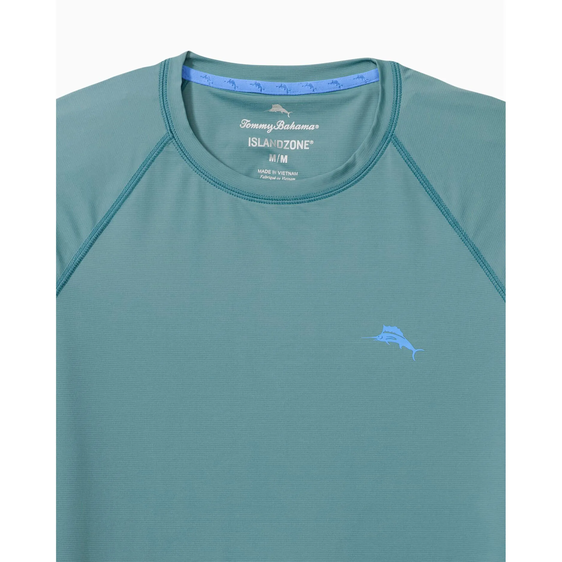 Tommy Bahama Men's IslandZone Chill Time Surf Crew Long Sleeve Rash Guard T-Shirt - Seven Seas Mens Tommy Bahama