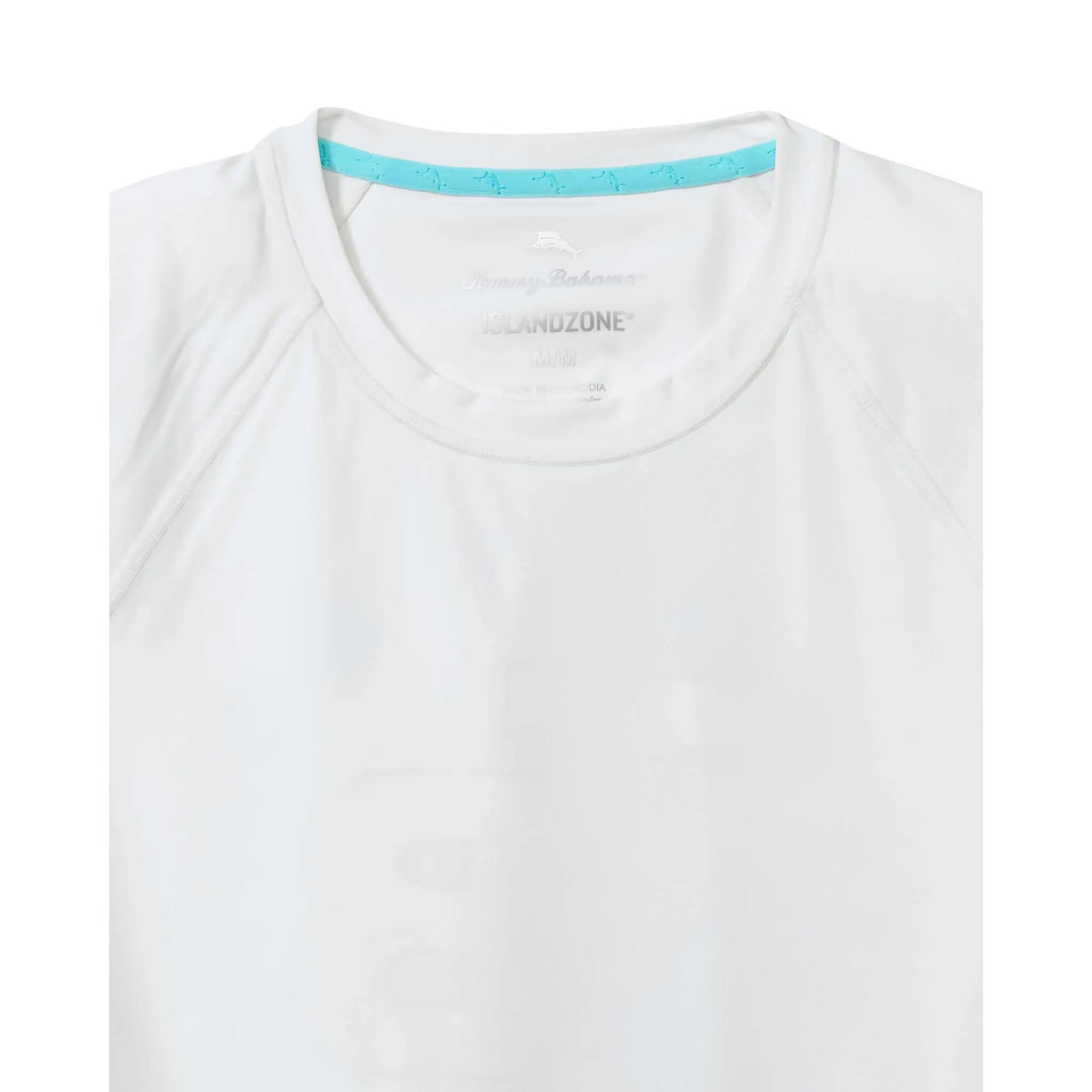 Tommy Bahama Men's IslandZone Chill Time Tropics Crew Long Sleeve Rash Guard T-Shirt - White Mens Tommy Bahama