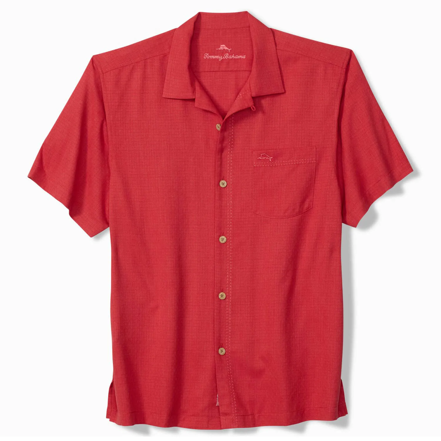 Tommy Bahama Men's IslandZone Coastal Breeze Check Camp Shirt - Dark Havana Tommy Bahama Clothing