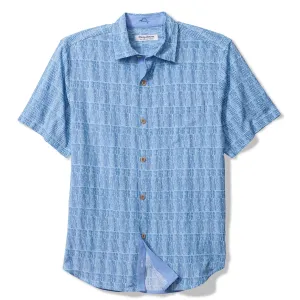 Tommy Bahama Men's IslandZone Coastal Ease Siena Geo Camp Shirt - Chambray Blue Mens Tommy Bahama