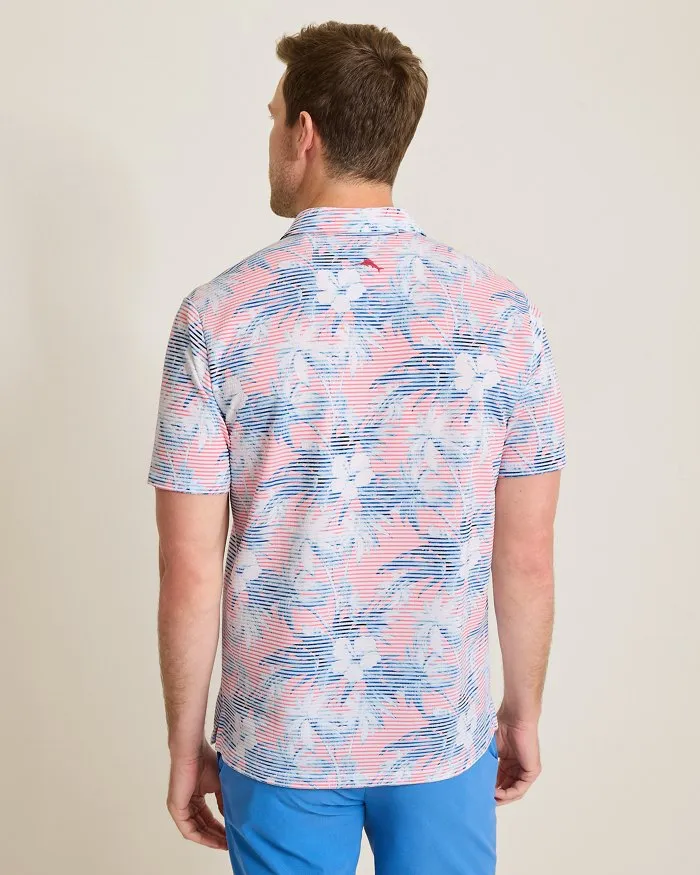 Tommy Bahama Men's IslandZone Costa Wave Hibiscus Isle Polo Shirt - Cabana Pink Tommy Bahama Clothing