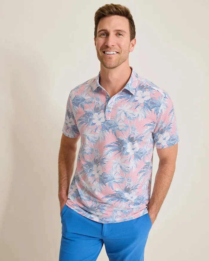 Tommy Bahama Men's IslandZone Costa Wave Hibiscus Isle Polo Shirt - Cabana Pink Tommy Bahama Clothing
