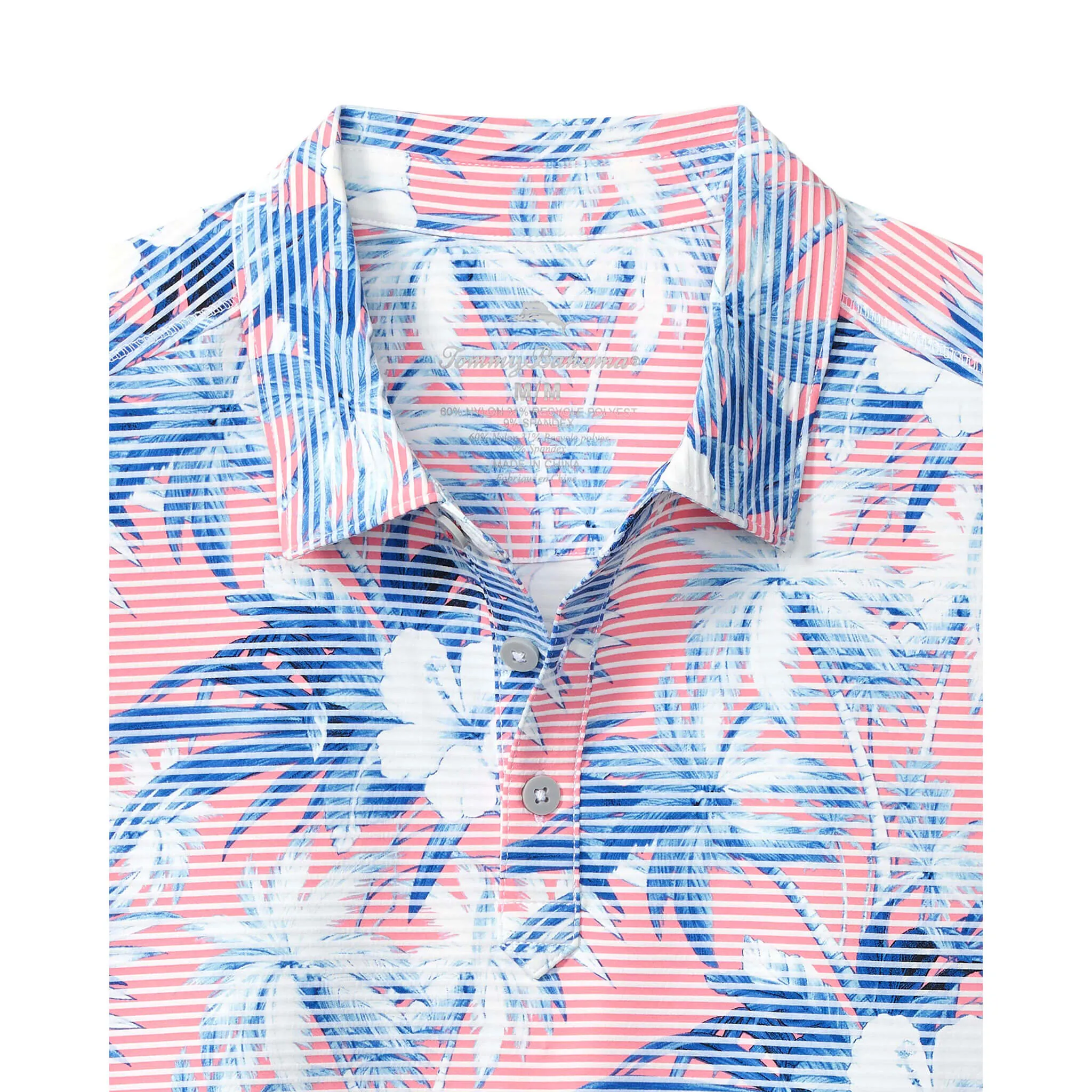 Tommy Bahama Men's IslandZone Costa Wave Hibiscus Isle Polo Shirt - Cabana Pink Tommy Bahama Clothing