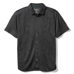 Tommy Bahama Men's IslandZone Palm Coast Cascade Vines Camp Shirt - Black Mens Tommy Bahama