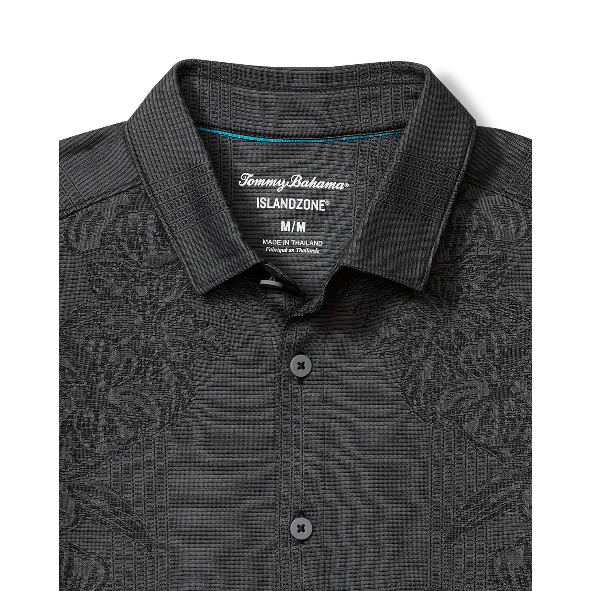 Tommy Bahama Men's IslandZone Palm Coast Cascade Vines Camp Shirt - Black Mens Tommy Bahama