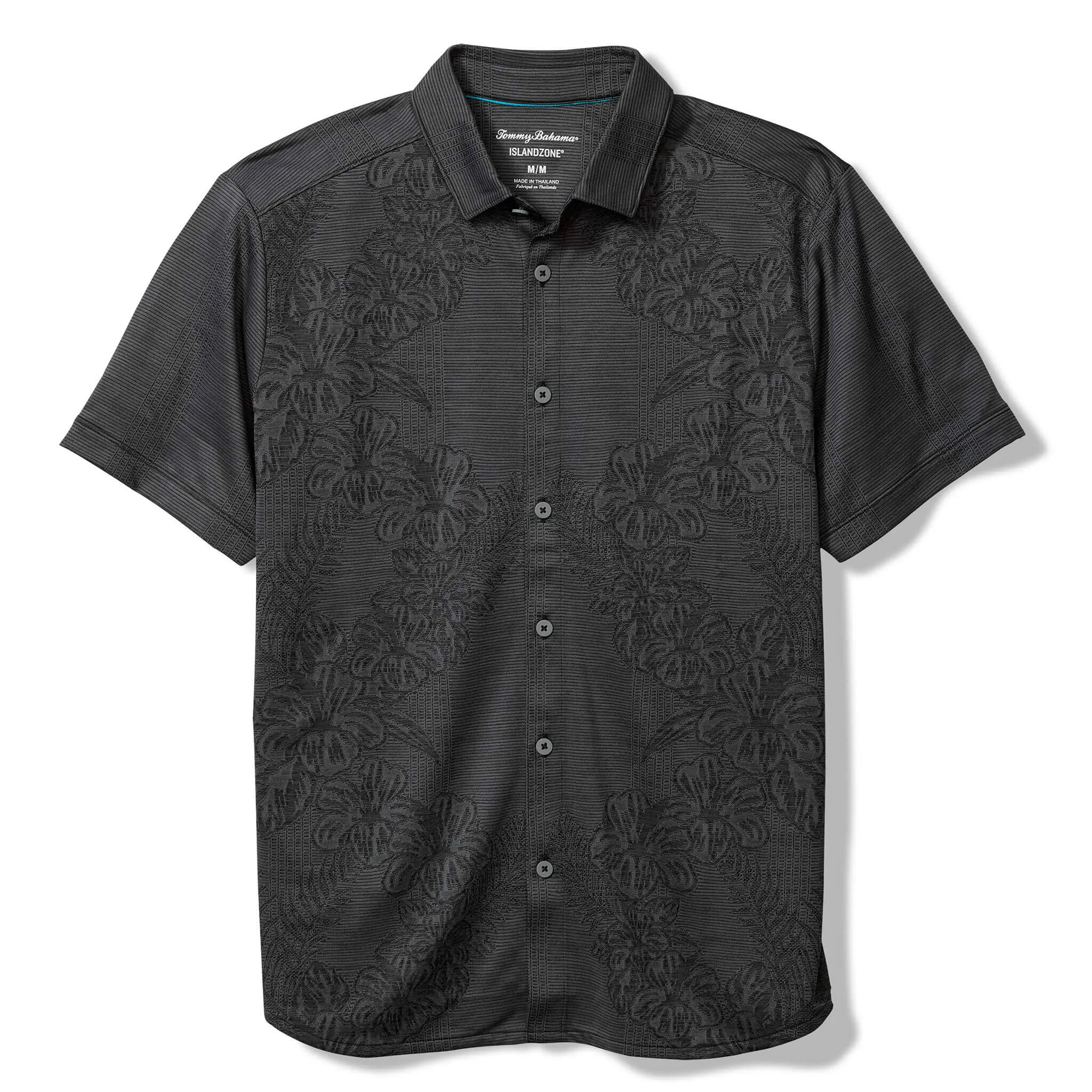 Tommy Bahama Men's IslandZone Palm Coast Cascade Vines Camp Shirt - Black Tommy Bahama Clothing